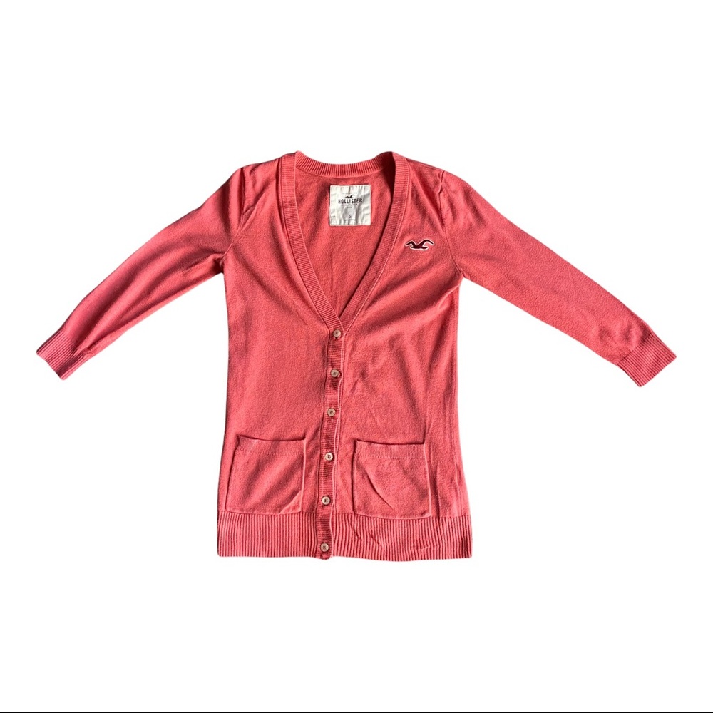Small Coral Hollister Cardigan